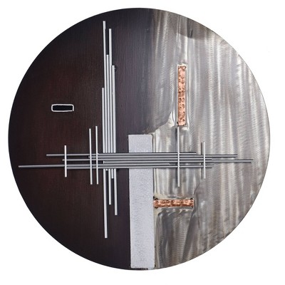 Geo Moon Metal Wall Sculpture Silver - StyleCraft: Iron Abstract Art, Contemporary Design, Includes Mounting Hardware