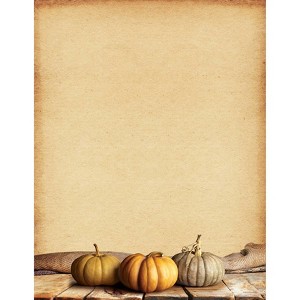 25ct Fall Pumpkins Letterhead: Great Papers! Multicolor Stationery Paper, 8.5x11 Inches, Matte, Unbound, Office Supplies - 1 of 3