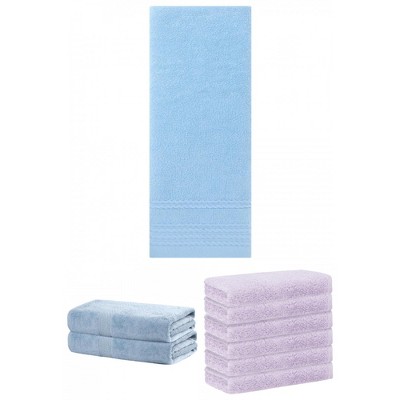REGALWOVEN Striped Soft Absorbent Bathroom Cotton Towel Set 3 Pcs