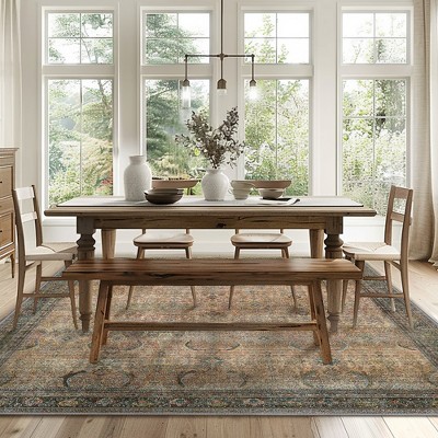 Abynow Medallion Distressed Persian Indoor Area Rug