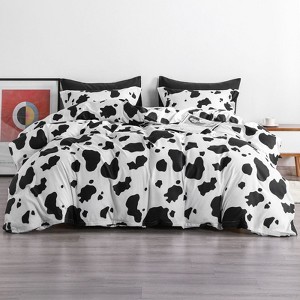 Brushed Microfiber Cow Pattern Duvet Cover Set - NTBAY - 1 of 4