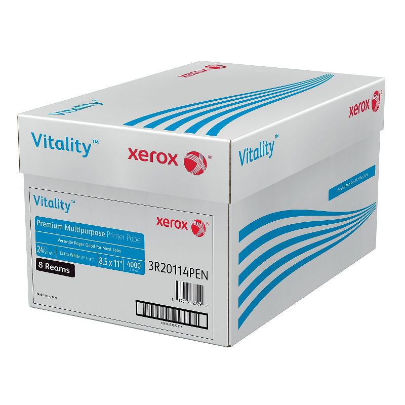 Xerox Vitality 8.5" x 11" Premium Multipurpose Paper 24 lbs. 97 Brightness 4000 Sheets/Carton (1001), 1 of 4