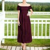Anna-Kaci Women's Boho Convertible Cap Sleeve Off-Shoulder Smocked Maxi Dress for Everyday Look - 2 of 4