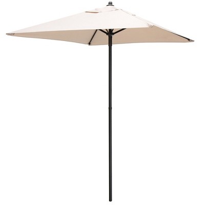 Tangkula 5ft Patio Square Market Table Umbrella Shelter 4 Sturdy Ribs