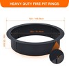COZONY Outdoor Fire Pit Ring, Heavy Duty Wood Burning Firepit for Camping, Backyard & Bonfire, Round Metal Fire Pit with Tongs, Black - 3 of 4