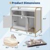 Litter Box Enclosure Cat Hidden Litter Box Cabinet Furniture with Storage, Double Doors Side Entrance Scratching Mat Air Vents - 3 of 4