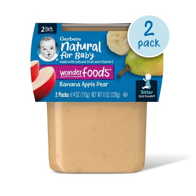 Image of Gerber Sitter 2nd Foods Banana Apple Pear Baby Meals - 2ct/8oz
