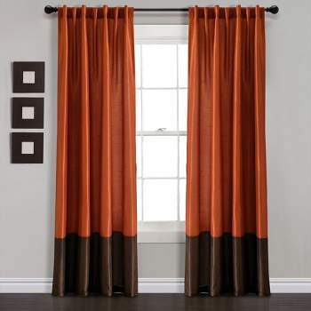 Home Boutique Prima Back Tab/Rod Pocket Window Curtain Panels Brown/Rust 54X84 Set