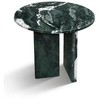 Lyngins Genuine Marble Round End Table, Natural Marble Small Coffee Table, Stone Side Table for Living Room, Nightstand with Semi-Polished Surface - 3 of 4