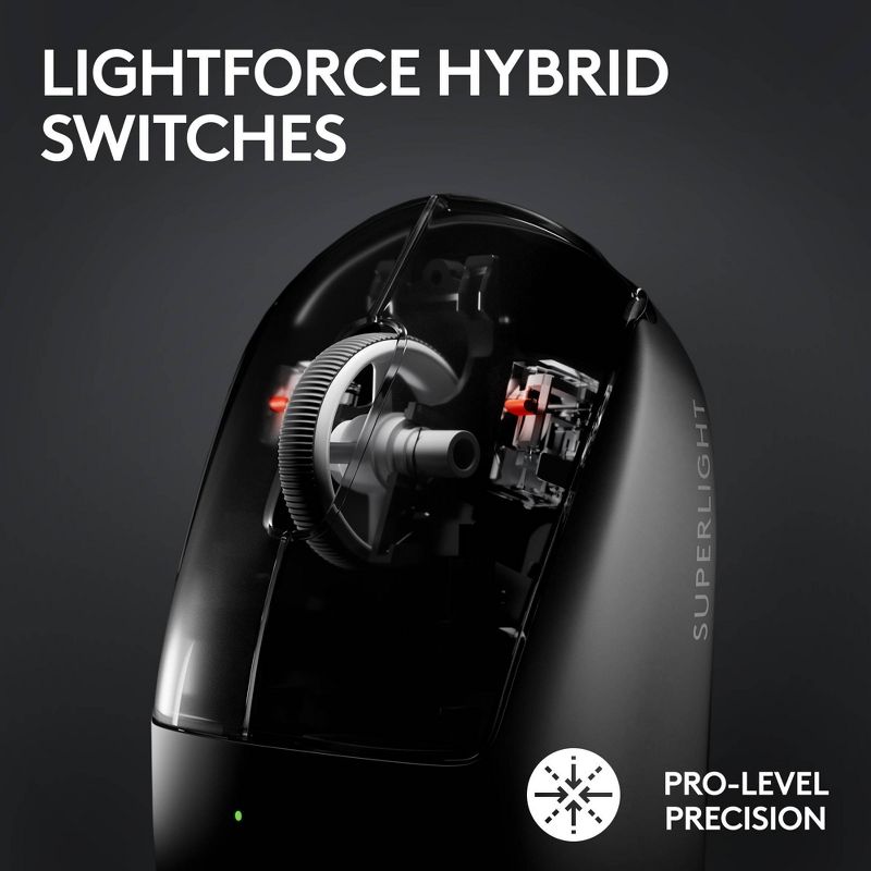 Logitech G Pro X Superlight 2 Lightspeed Wireless Gaming Mouse - Black, 4 of 12