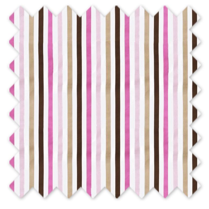 Bacati - Mod Stripes Pink/Chocolate Crib or Toddler Bed Skirt, 4 of 5