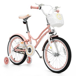 Infans 18" Kids Bike Toddlers Adjustable Freestyle Bicycle w/ Training Wheels - 1 of 4