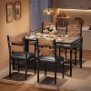 CuisinSmart Dining Table Set for 4, Dining Room Table Set for 4 with Upholstered Chairs, Kitchen Table Chairs Set of 4 with Corner Protector - 2 of 4