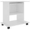 vidaXL Computer Desk High Gloss White 31.5Inchx19.7Inchx29.5Inch Chipboard - 2 of 4