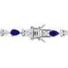 EVERLY JEWELRY | Sterling Silver 10 1/2 CT TGW Created Blue and Created White Sapphire Tennis Bracelet - 7.25 in - 2 of 4