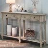 Espresso Console Table with 2 Storage Drawers and Bottom Shelf, Narrow Entryway Table for Hallway or Living Room-The Pop Home - 2 of 4