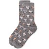 Memoi Women's Soft Cheerful Cat Face Cashmere Crew Socks Med Gray Heather 9-11 - 3 of 4