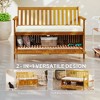 Aghana Digitals Teak Acacia Wood 2-Seater Outdoor Bench with Hidden Storage & Comfort Cushion for - 3 of 4