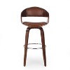 PAGED 30" High Seat Bar Stool, Modern Wooden PU Leather Swivel Counter Height Bar Chair with Back for Bar, Kitchen, Dining Room - 2 of 4