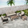 EAGLE PEAK Natural Cedar Wood Conversation Set, Outdoor Patio Furniture with Coffee Table and Side Table - 2 of 4