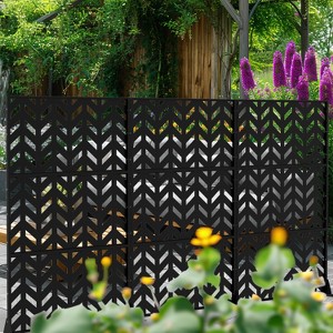 PexFix 72 in. x 47 in. Outdoor Privacy Rectangle Screen Galvanized Steel Panel Divider in Black - 1 of 4