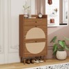 ALEXOUN Freestanding Shoe Rack with 2 Flip Drawers & 1 Drawer for Home Entryway, Living Room, Bedroom Small Spaces,Brown - 2 of 4
