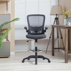 Home Imports Emporium Drafting Chair – Tall Adjustable Desk Chair with Footrest & Lumbar Support – Set of 1/2 - 1 of 4