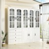 FUFU&GAGA 78.7"W Multifunctional Tempered Glass Cabinet Modular Storage Cabinet Closet Bookshelf - 4 of 4