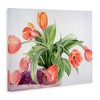 Stupell Industries Dancing Red Orange Tulip Flowers over White Canvas Art - 2 of 4