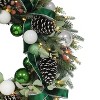 Puleo 26" Pre-Lit Artificial Green Ribbon Christmas Wreath - 3 of 4