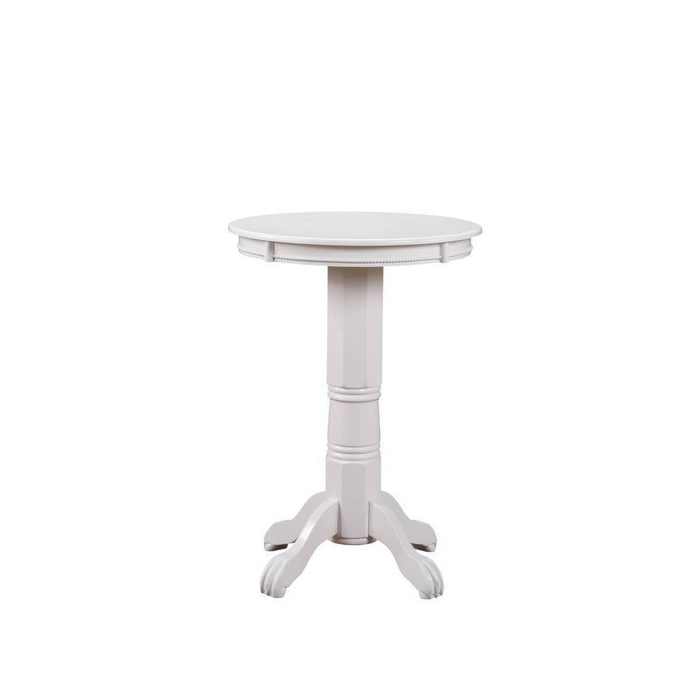 Photos - Garden & Outdoor Decoration Florence Bar Height Table Wood/White - Boraam: Mid-Century Modern, Lacquer