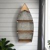 HomeRoots 23" Brown And Gray Galvanized Metal And Wood Wall Mounted Boat Shelf - 2 of 4