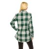 Haute Edition | Women's Long Sleeve Tunic Length Plaid Button Down Shirt - 2 of 3
