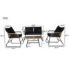 Patio Furniture Set of 4,Outdoor Wicker Conversation Sets,1Loveseat & 2 Armchairs with Cushion and Pillow,Glass Top Table for Backyard,Porch,Balcony - 3 of 4