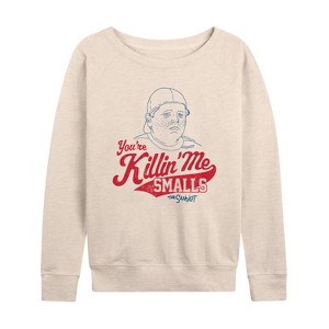 Women's - The Sandlot - Killin Me Smalls Lightweight French Terry Wide Neck Long Sleeve Graphic Shirt - 1 of 4