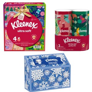 Kleenex 4 Pack/60ct Each Facial Tissue + 2 Pack/100ct Each Facial Tissue + 55ct Each Paper Towels - 1 of 4