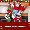 17.5" Embroidered Christmas Stocking Set, 3D Festive Christmas Characters boots decoration - 2 of 4