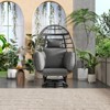 VisioGear Egg Chairs, Patio Swivel Egg Chair with Cushion, with Rocking Function for Balcony, Gray, 38.6"*31.5"*58.7" - 2 of 4