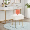 Infurnic Accent Chairs, Modern Upholstered Chairs Set with Sturdy Legs, for Kitchen and Dining Room, White, 13"*17.3"*18" - 4 of 4