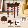 ORRD Solid Wood End Table with Drawer, Vintage Narrow Side Table with Bubble Spindle Legs for Living Room, Sofa, Farmhouse Bedroom,Natural - 2 of 4