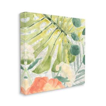 Stupell Industries Green Palm Leaves Layered Abstraction Tropical Floral