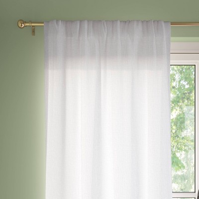 42"x63" Sheer Crinkled Gauze Matelassé Curtain Panel White - Room Essentials™