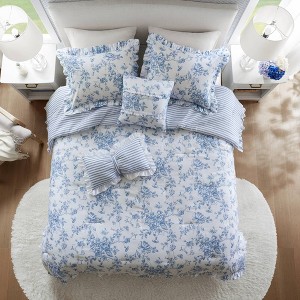 Okak All Size 5-Piece Large Printed Bed Comforter Set with Decorative Pillows,Comfortable Lightweight Comforter Bedding Sets,Machine Washable - 1 of 4