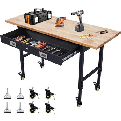Adjustable Height Workbench With 9.8FT Cable & Casters