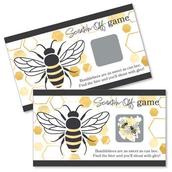 Big Dot of Happiness Little Bumblebee - Bee Baby Shower or Birthday Party Game Scratch Off Cards - 22 Count