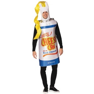 Imposta Costumes Adult Cheezy Cheese Spray Cheese Costume Bodysuit White One Size - 1 of 3