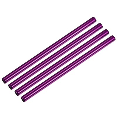 Unique Bargains Smooth Large Cocktail Juice Reusable Metal Straws 4 Pcs
