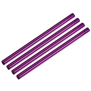 Unique Bargains Smooth Large Cocktail Juice Reusable Metal Straws 4 Pcs - 1 of 3