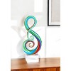 HomeRoots 12" Clear and Rainbow Murano Glass Modern Abstract Tabletop Sculpture - 2 of 4