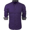 COOFANDY Men's Long Sleeve Wrinkle Free Dress Shirts Inner Contrast Business Casual Button Down Shirt - 2 of 4